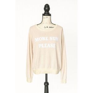 Wildfox “More Sun Please” Yellow Pullover Sweatshirt Women’s Size Small